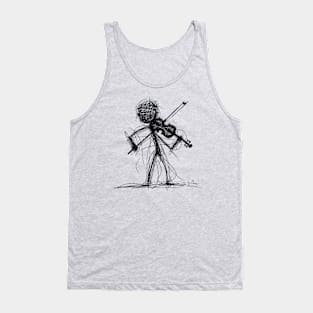 Stickman Playing Violin Tank Top